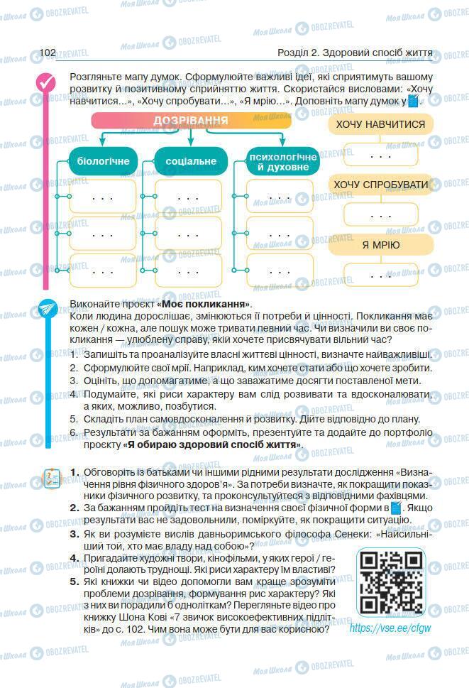 Учебники Основы здоровья 7 класс страница 102