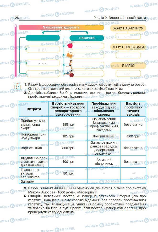 Підручники Основи здоров'я 7 клас сторінка 128