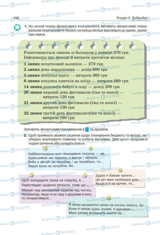 Підручники Основи здоров'я 7 клас сторінка 192