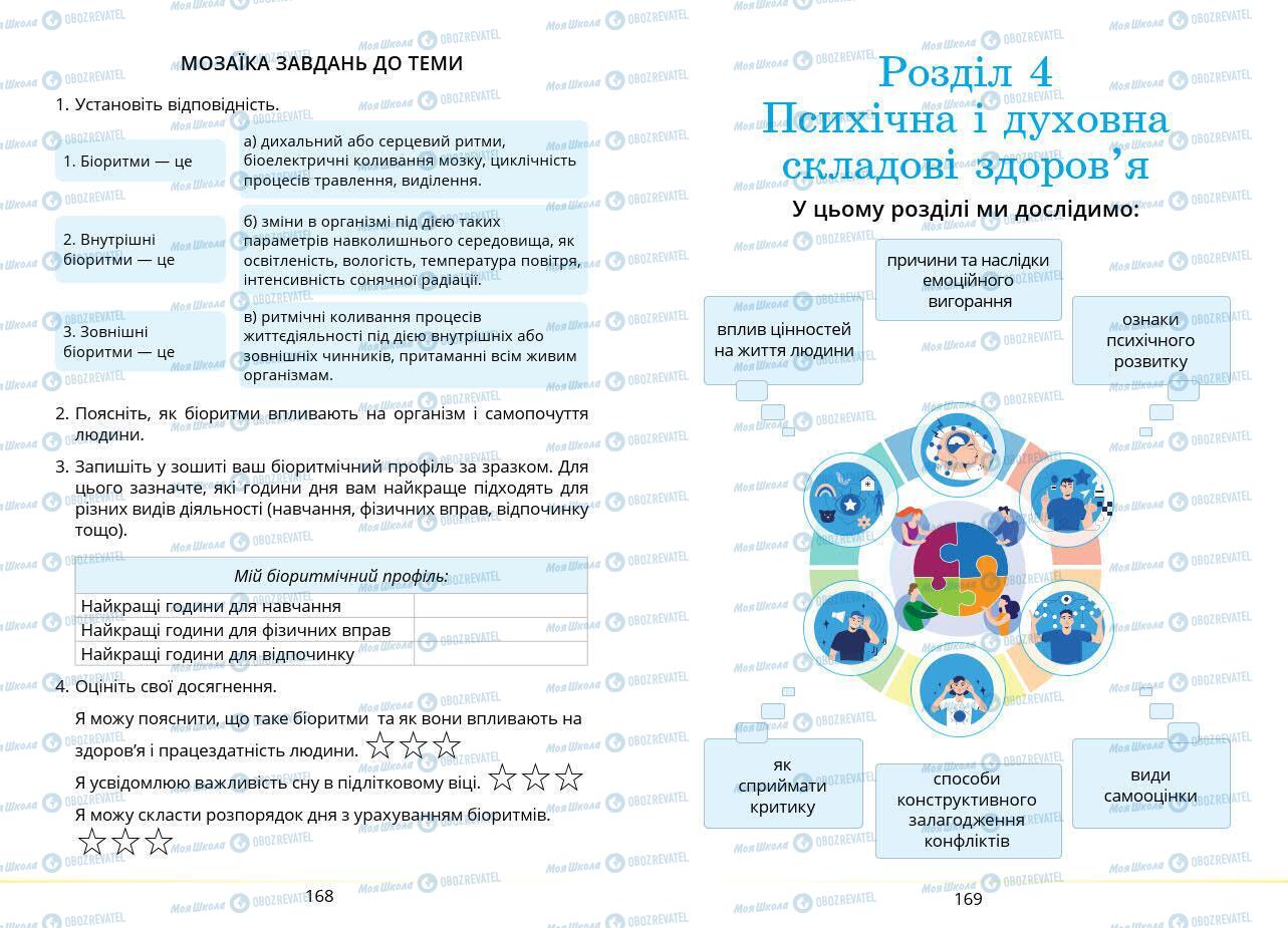 Підручники Основи здоров'я 7 клас сторінка 168-169