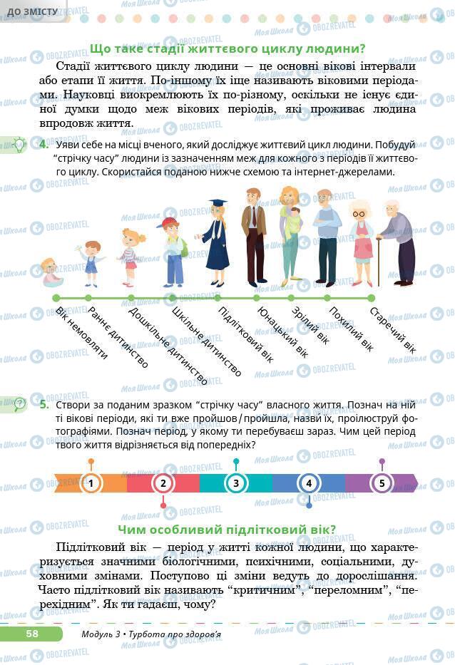 Підручники Основи здоров'я 7 клас сторінка 58