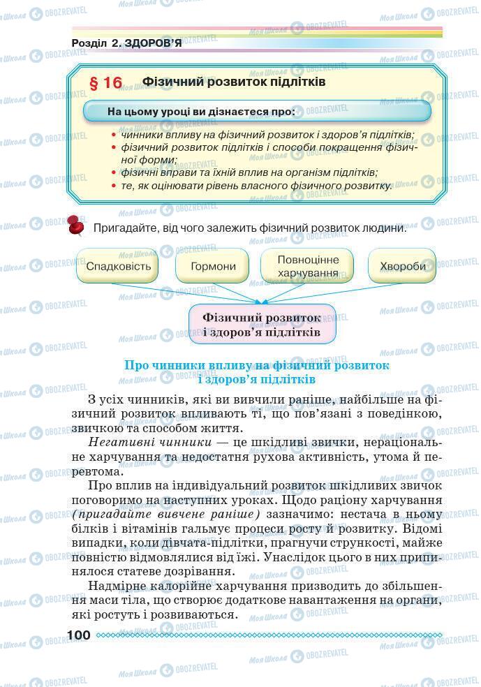 Учебники Основы здоровья 7 класс страница 100