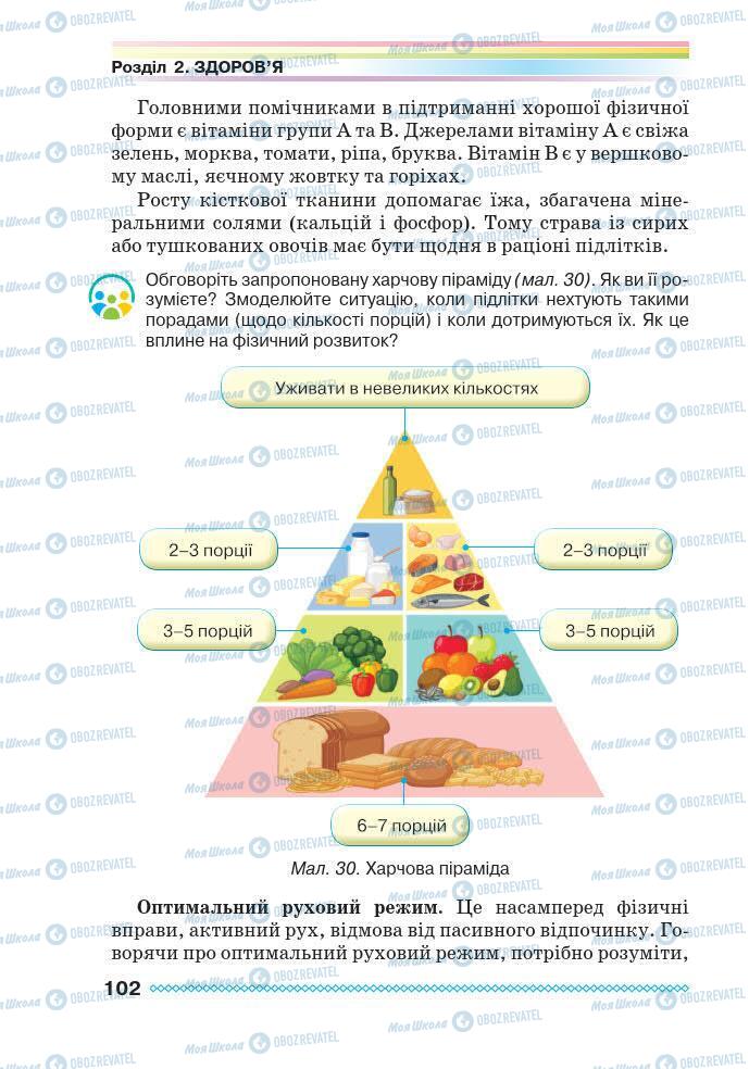 Підручники Основи здоров'я 7 клас сторінка 102