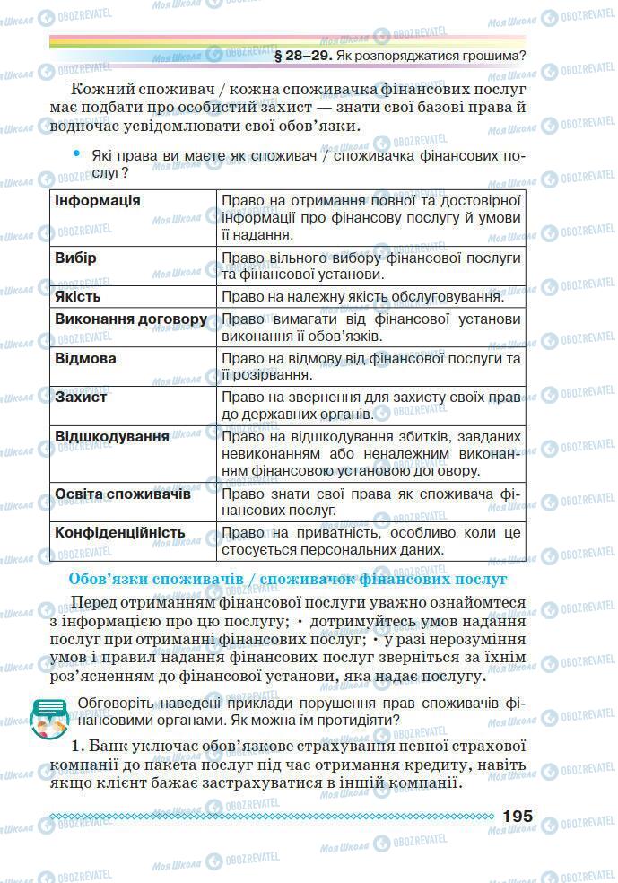 Учебники Основы здоровья 7 класс страница 195