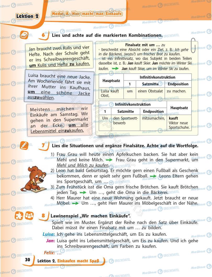 Підручники Німецька мова 6 клас сторінка 30