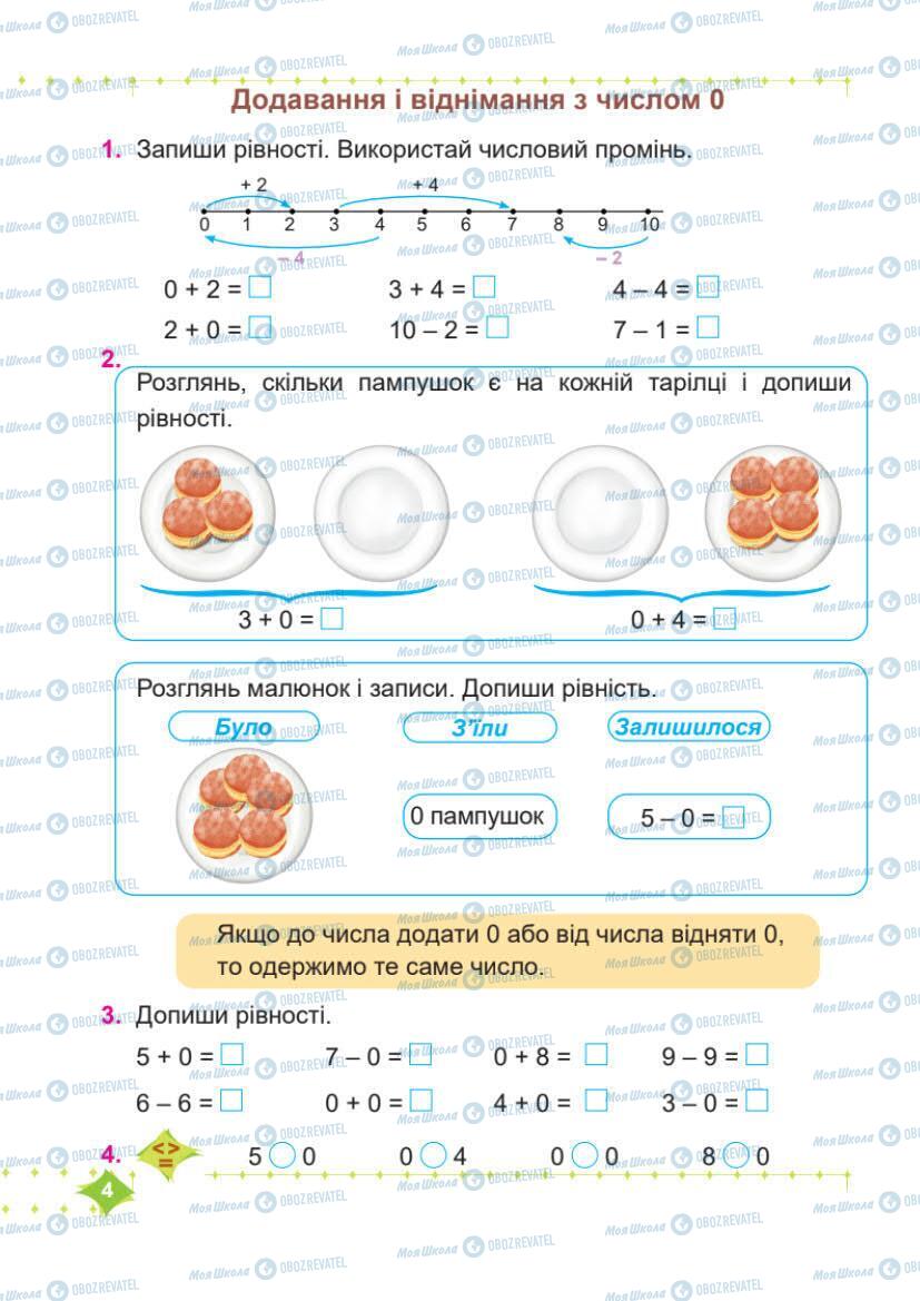 Підручники Математика 1 клас сторінка 4