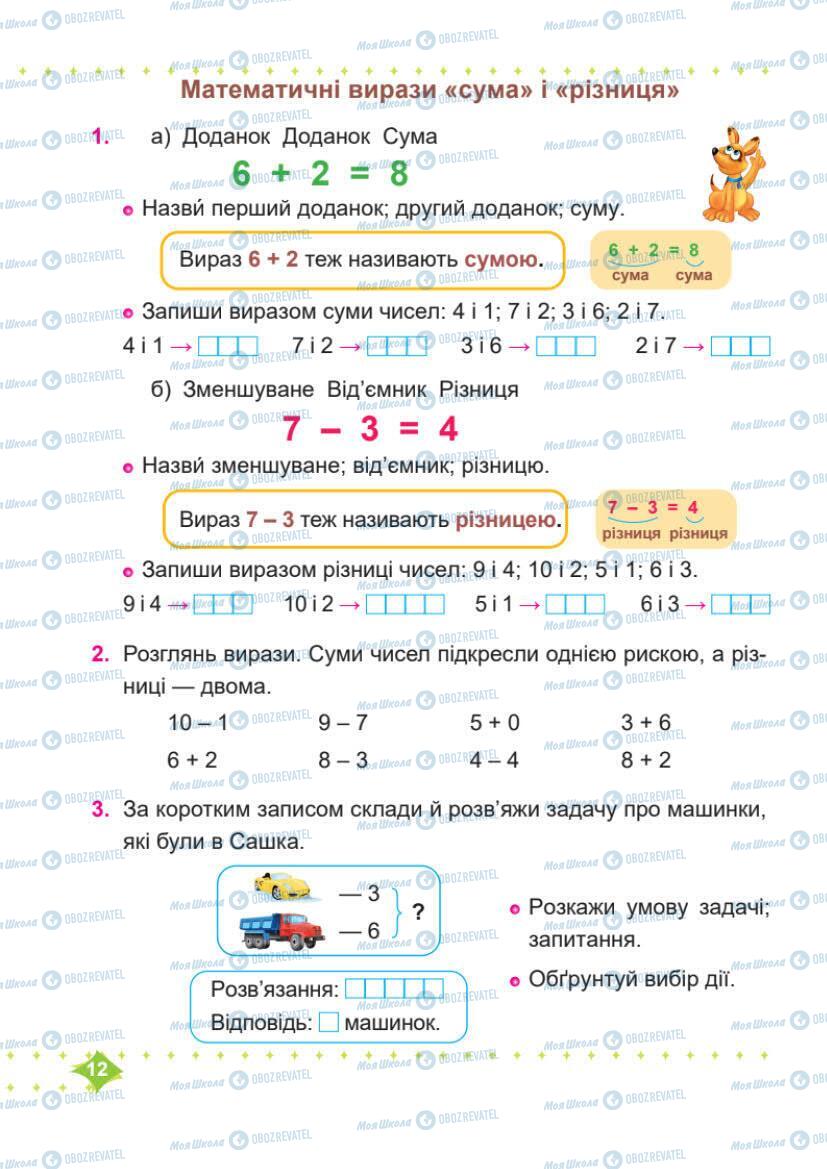 Учебники Математика 1 класс страница 12