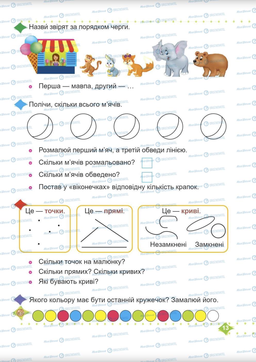 Підручники Математика 1 клас сторінка 13