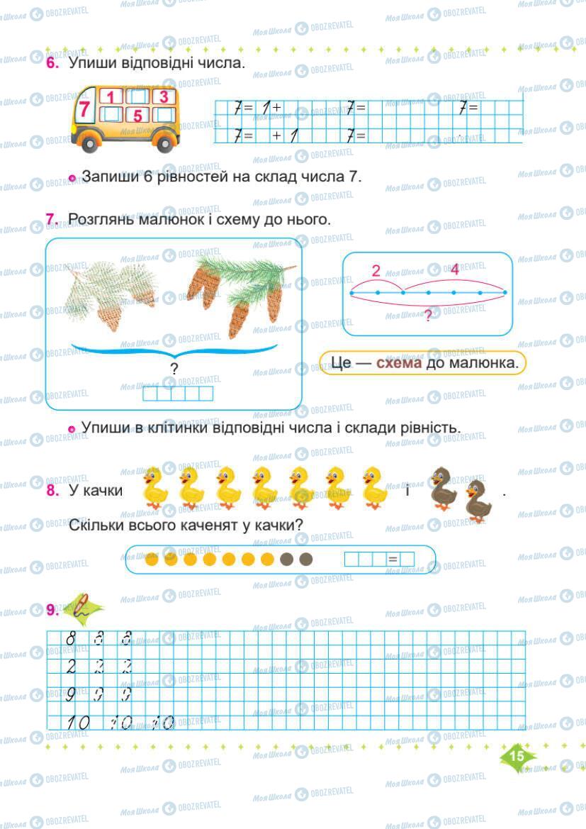 Підручники Математика 1 клас сторінка 15