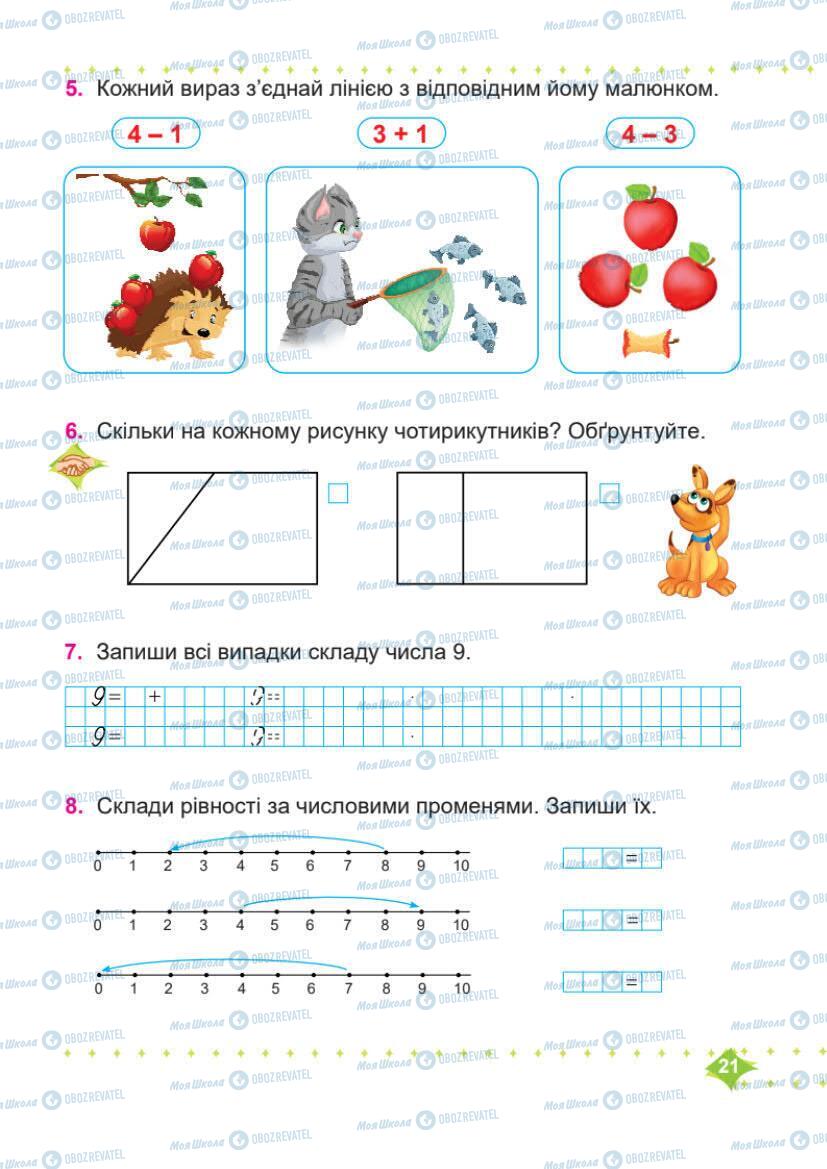 Учебники Математика 1 класс страница 21