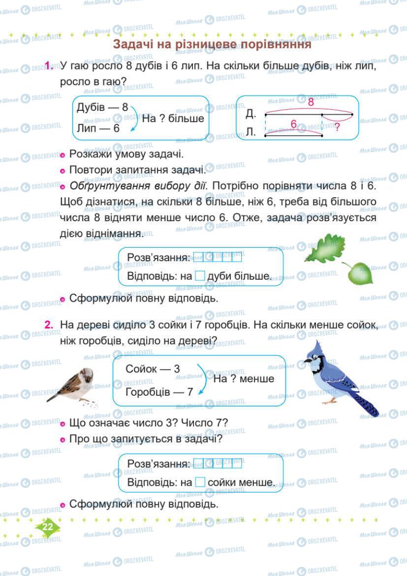 Підручники Математика 1 клас сторінка 22