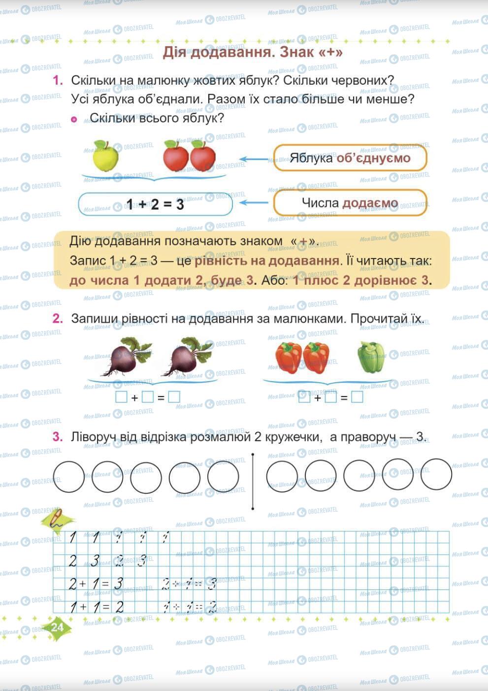 Підручники Математика 1 клас сторінка 24