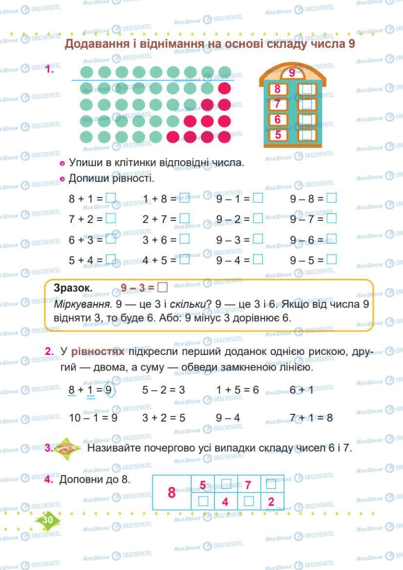 Підручники Математика 1 клас сторінка 30