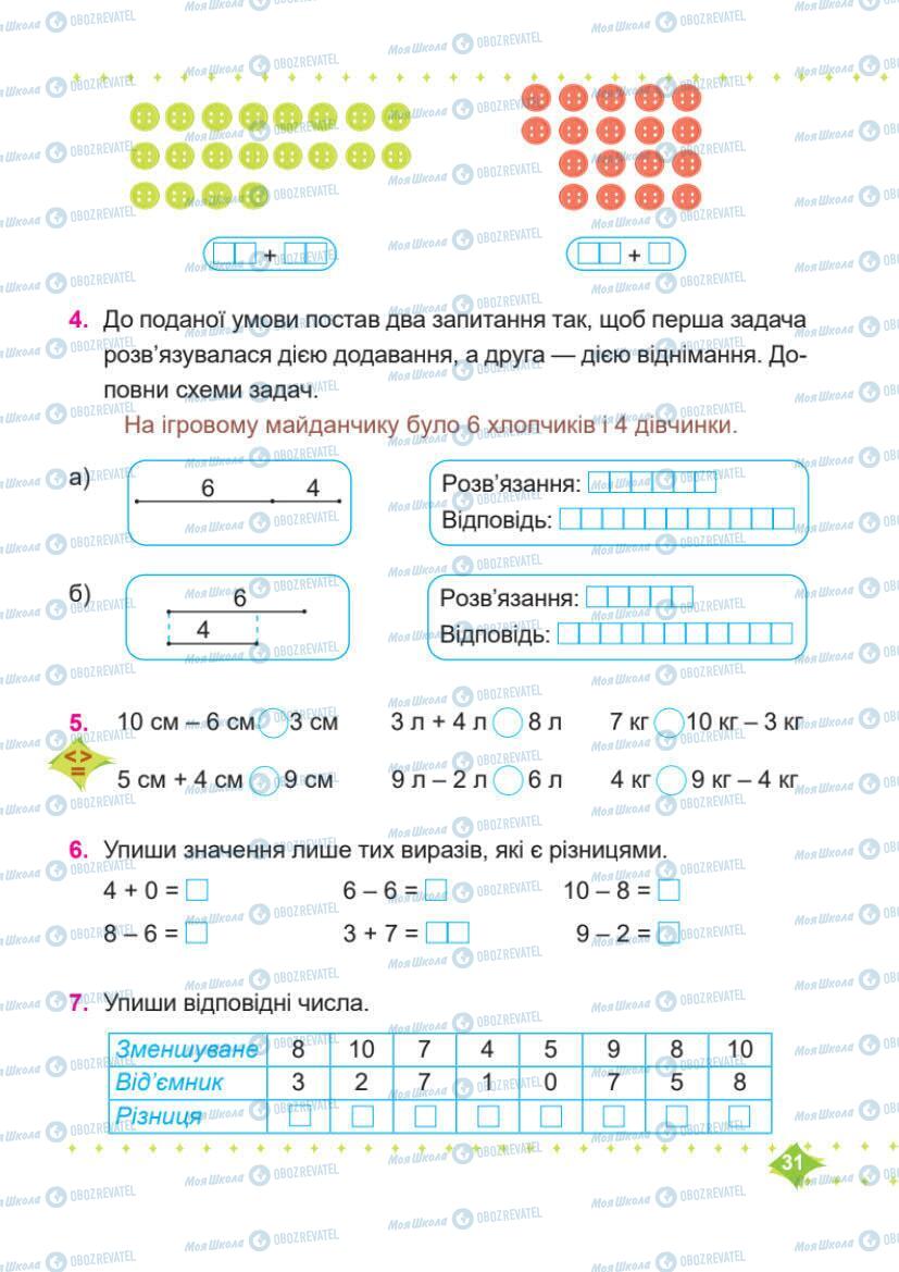 Учебники Математика 1 класс страница 31