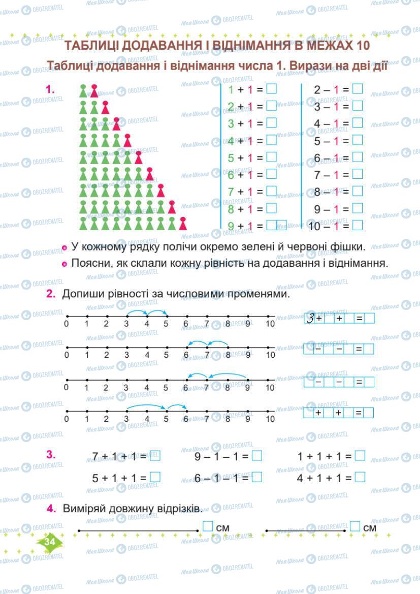 Підручники Математика 1 клас сторінка 34