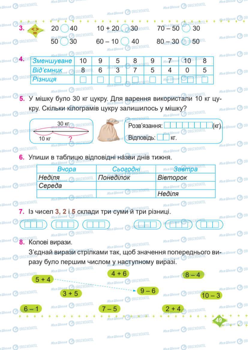 Підручники Математика 1 клас сторінка 49