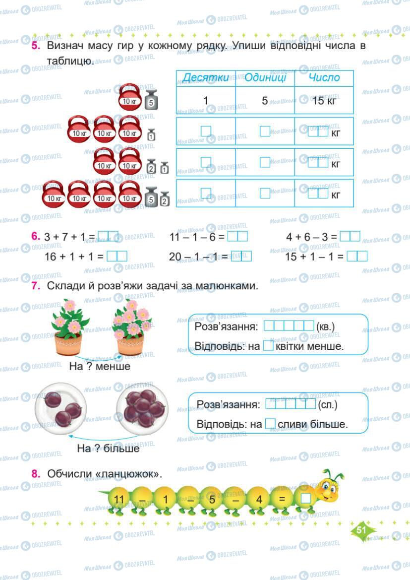 Підручники Математика 1 клас сторінка 52