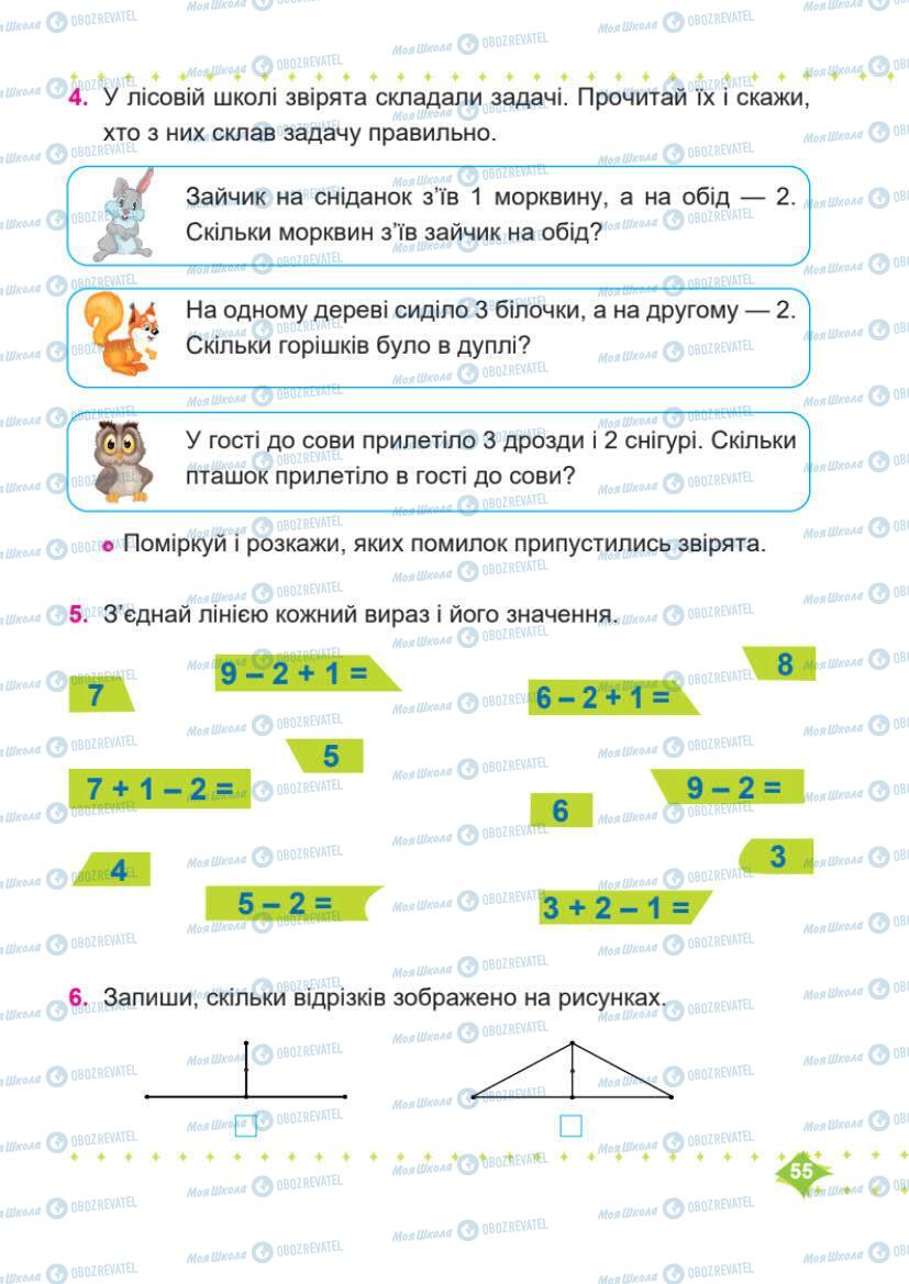 Учебники Математика 1 класс страница 55