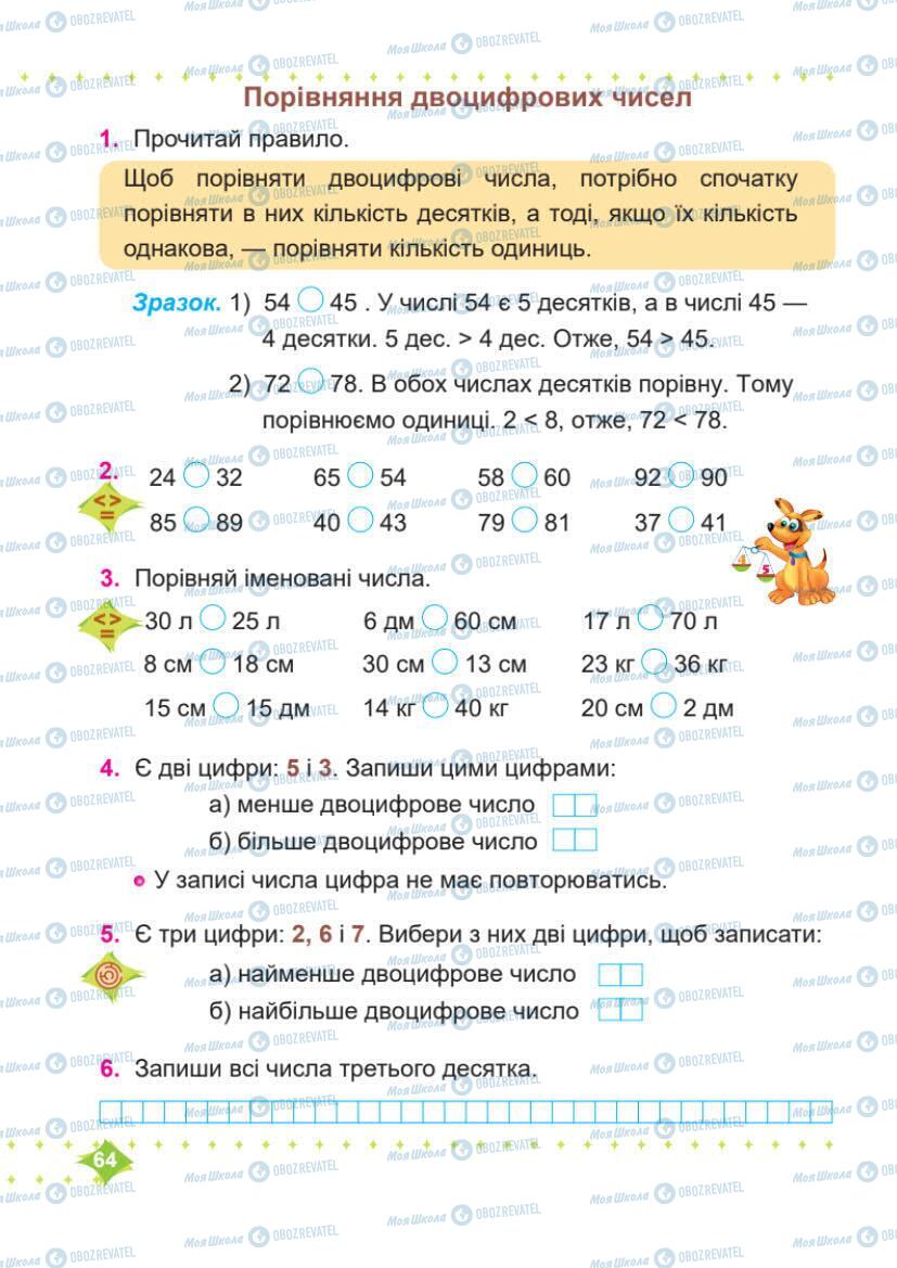 Підручники Математика 1 клас сторінка 65