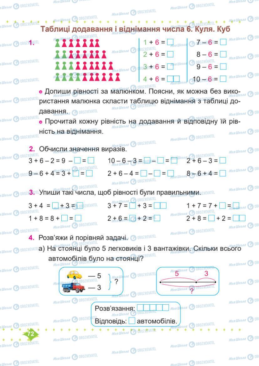 Учебники Математика 1 класс страница 72