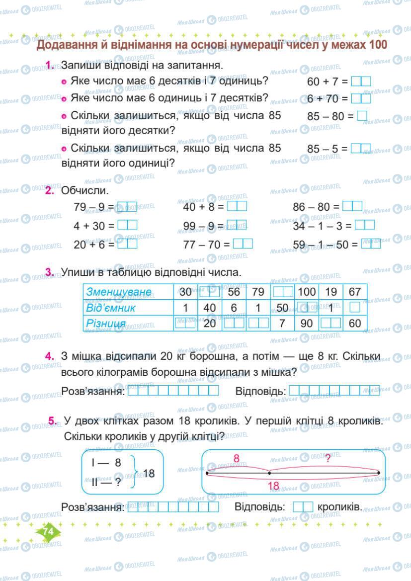 Підручники Математика 1 клас сторінка 75