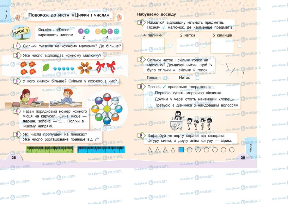 Учебники Математика 1 класс страница 28-29