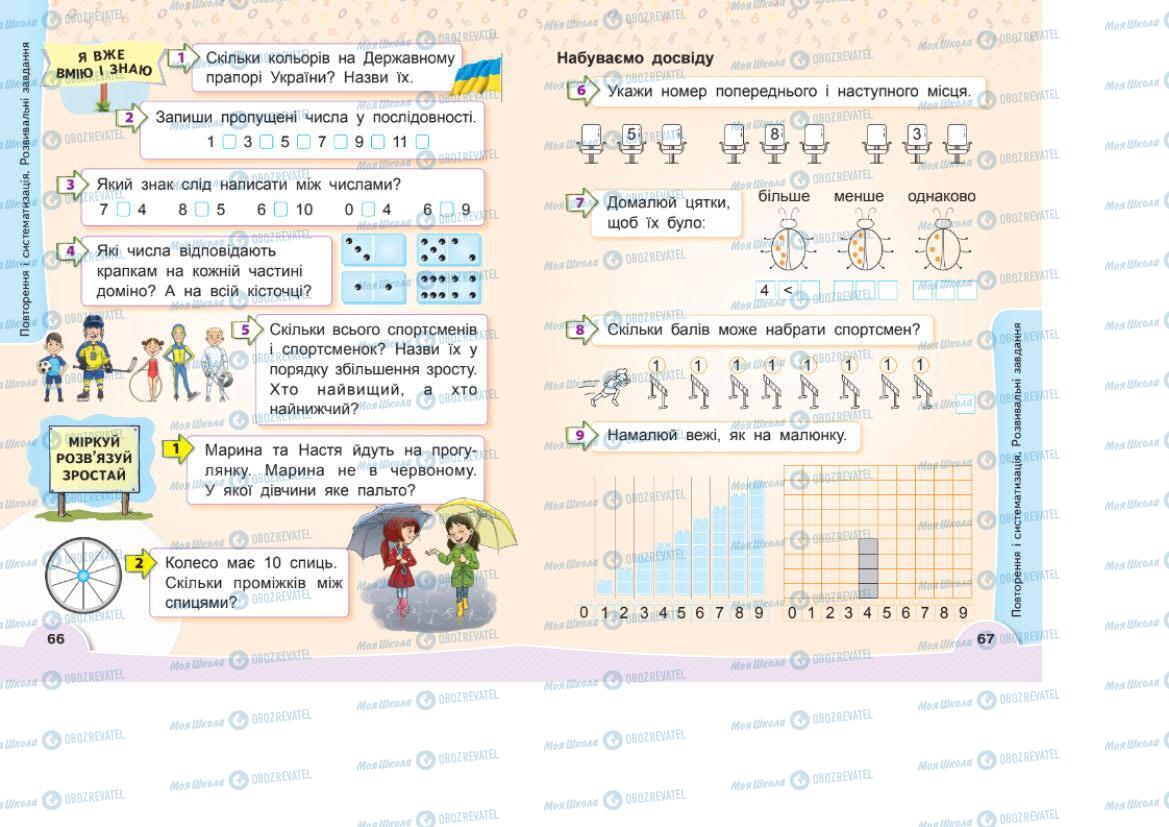 Учебники Математика 1 класс страница 66-67