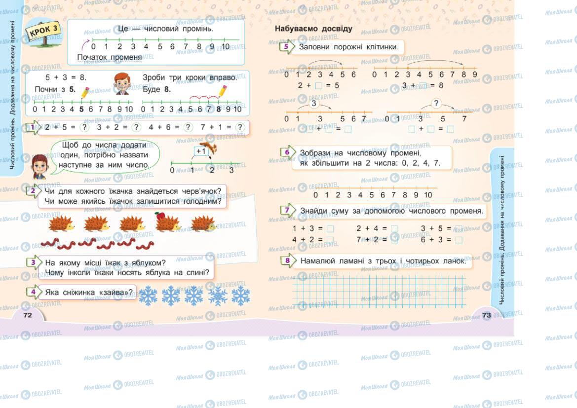 Підручники Математика 1 клас сторінка 72-73