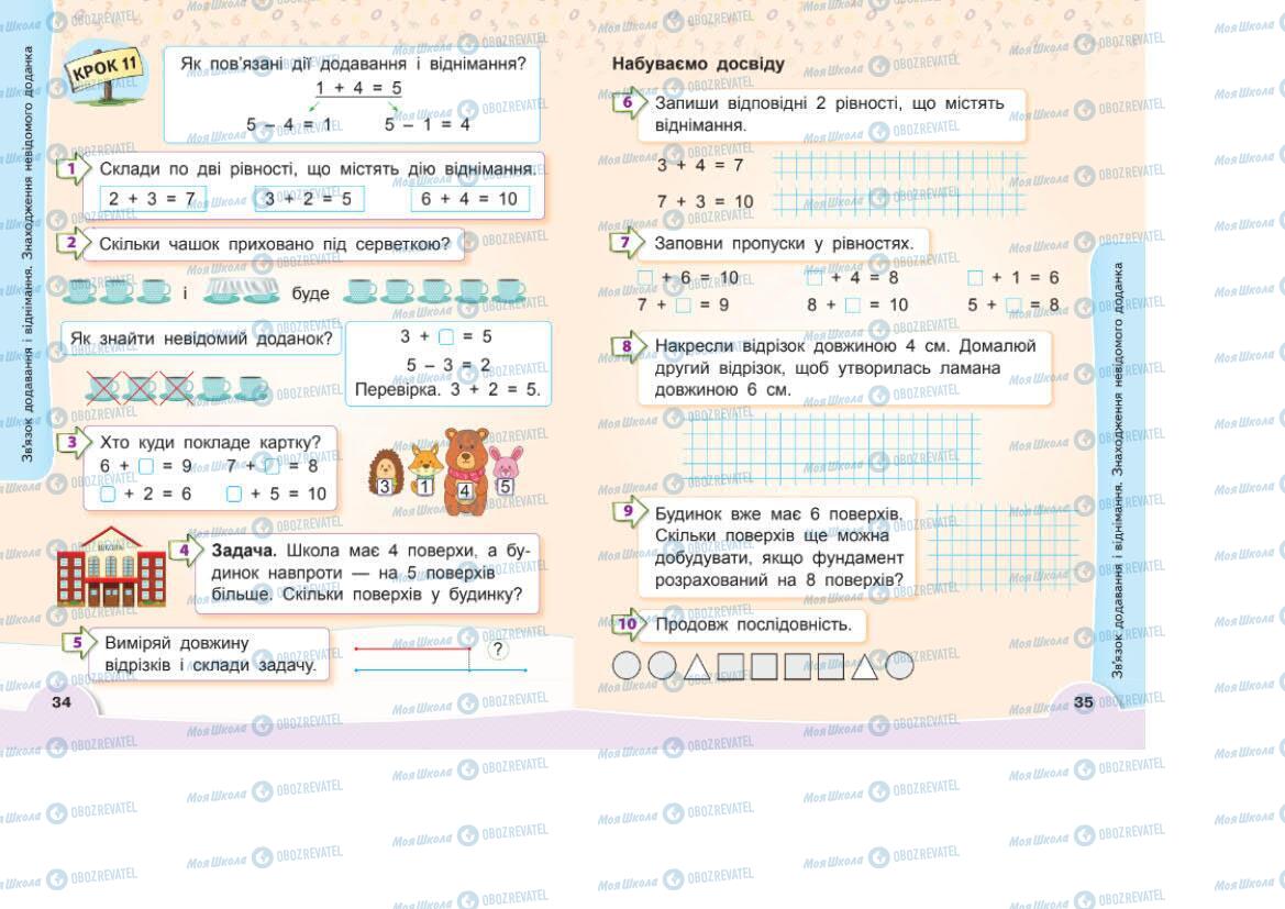 Учебники Математика 1 класс страница 34-35
