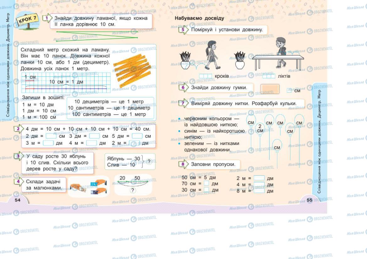 Підручники Математика 1 клас сторінка 54-55