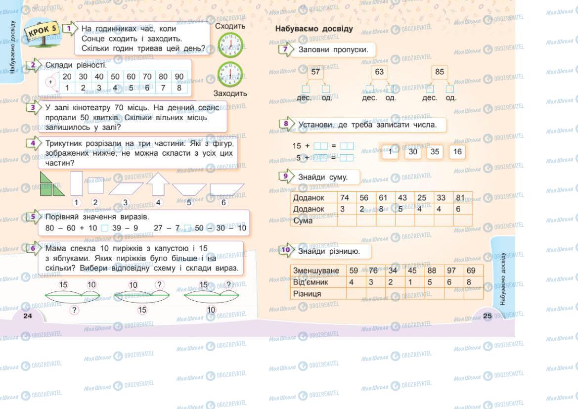 Підручники Математика 1 клас сторінка 24-25