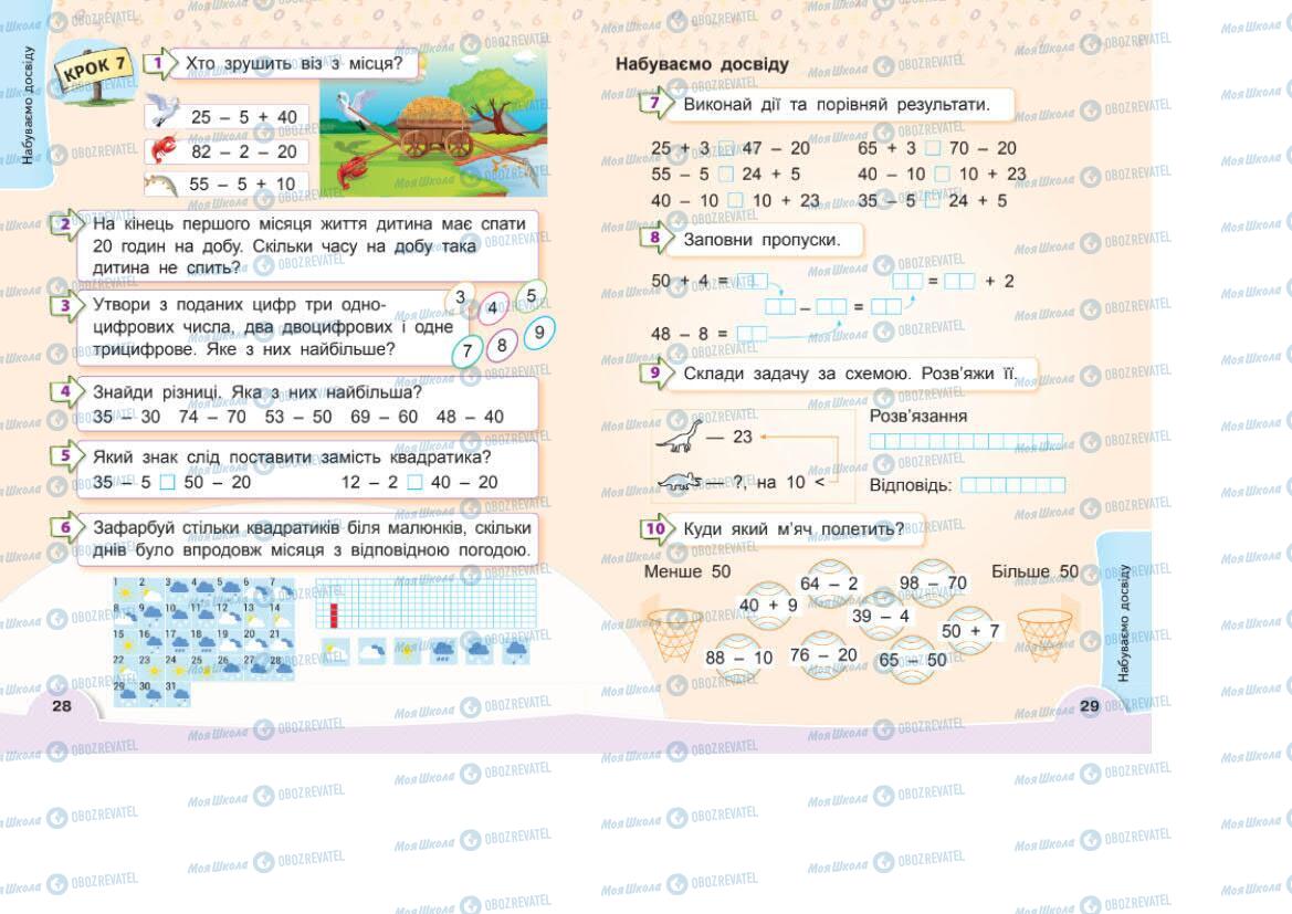Підручники Математика 1 клас сторінка 28-29