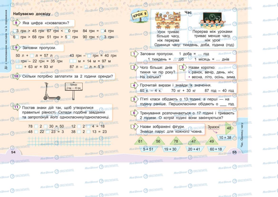 Підручники Математика 1 клас сторінка 54-55