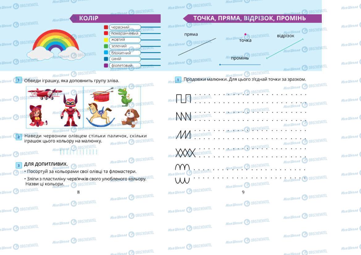 Підручники Математика 1 клас сторінка 8-9