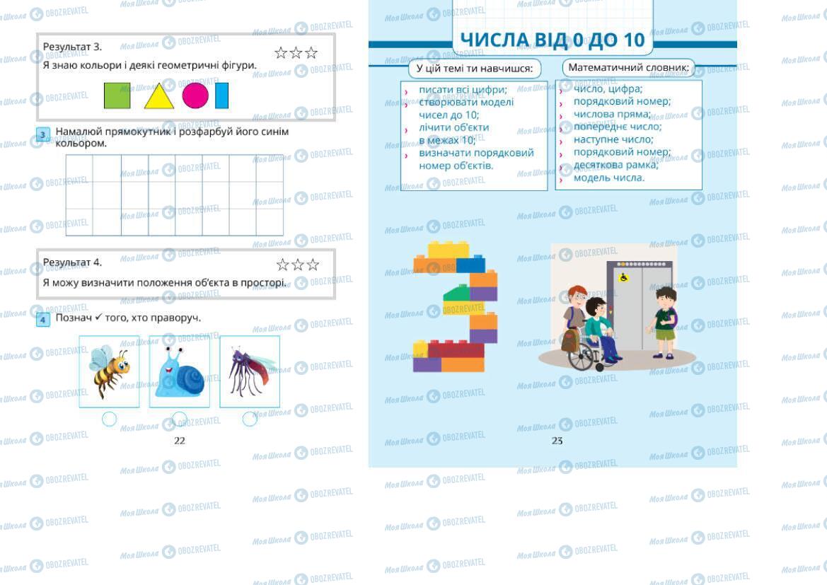 Підручники Математика 1 клас сторінка 22-23