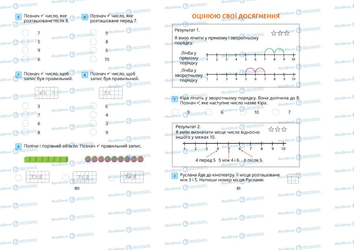 Підручники Математика 1 клас сторінка 80-81