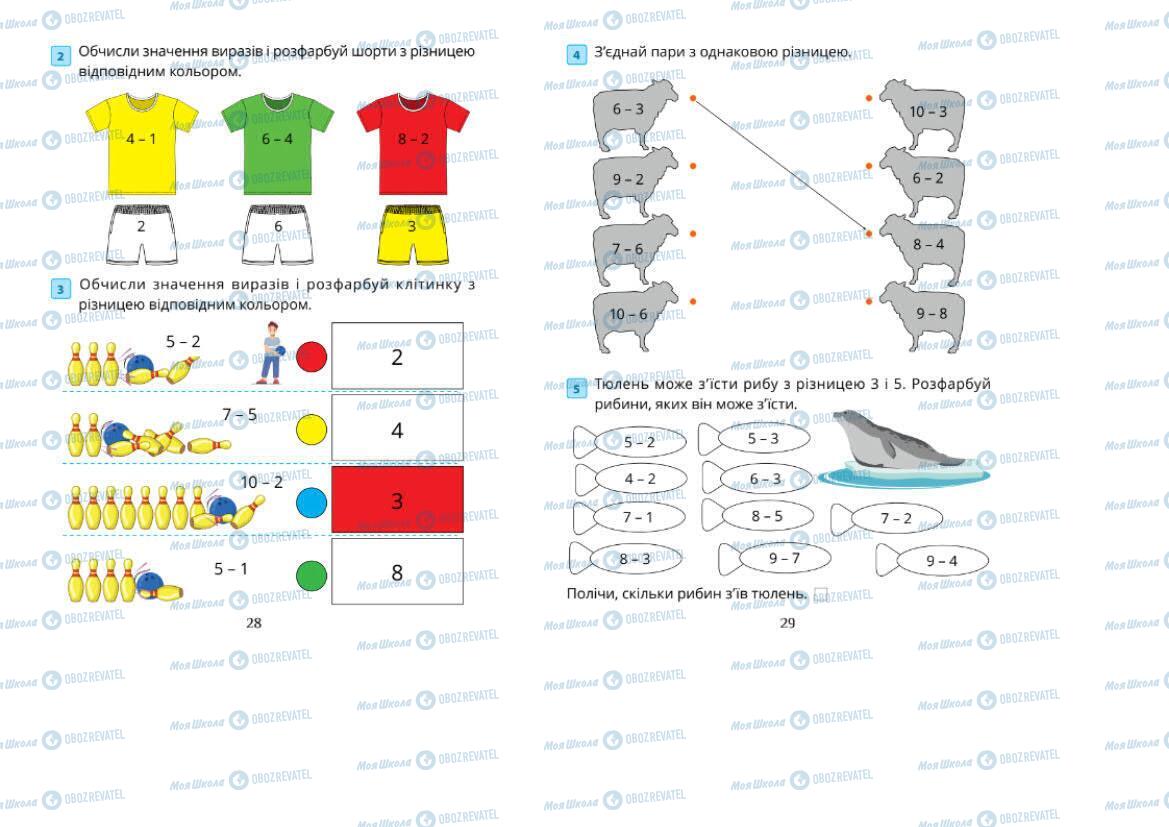 Підручники Математика 1 клас сторінка 28-29