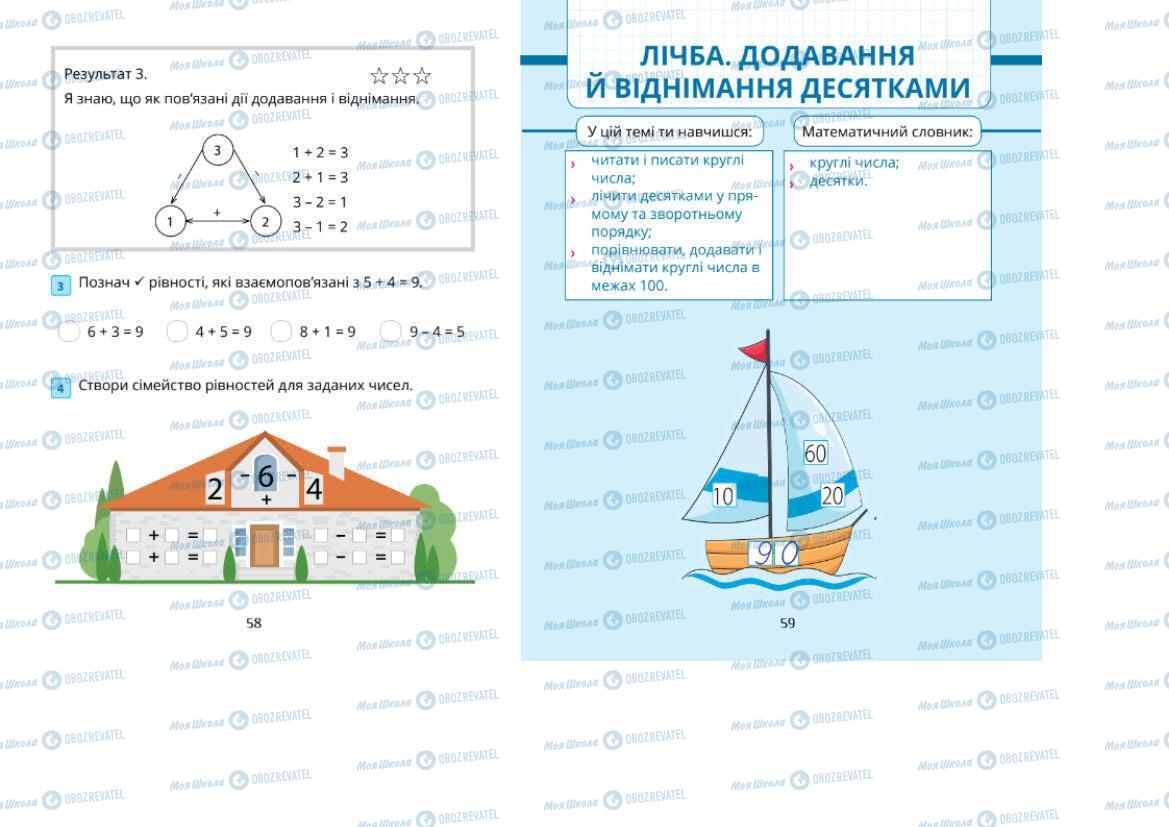 Учебники Математика 1 класс страница 58-59