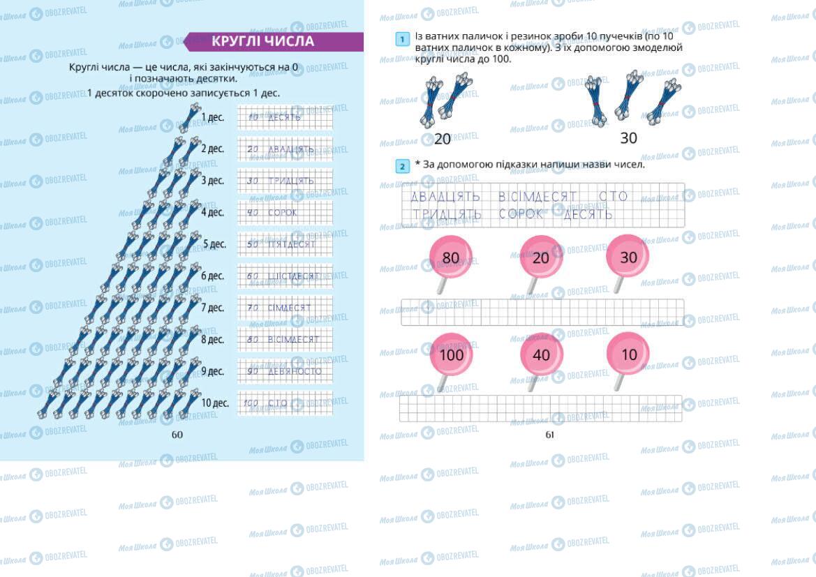 Підручники Математика 1 клас сторінка 60-61