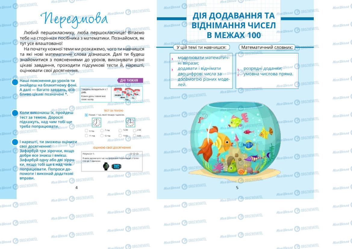 Підручники Математика 1 клас сторінка 4-5