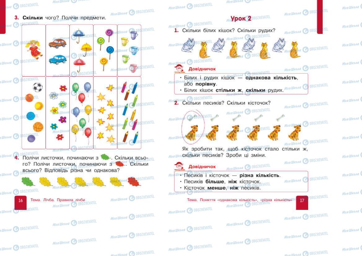 Учебники Математика 1 класс страница 16-17