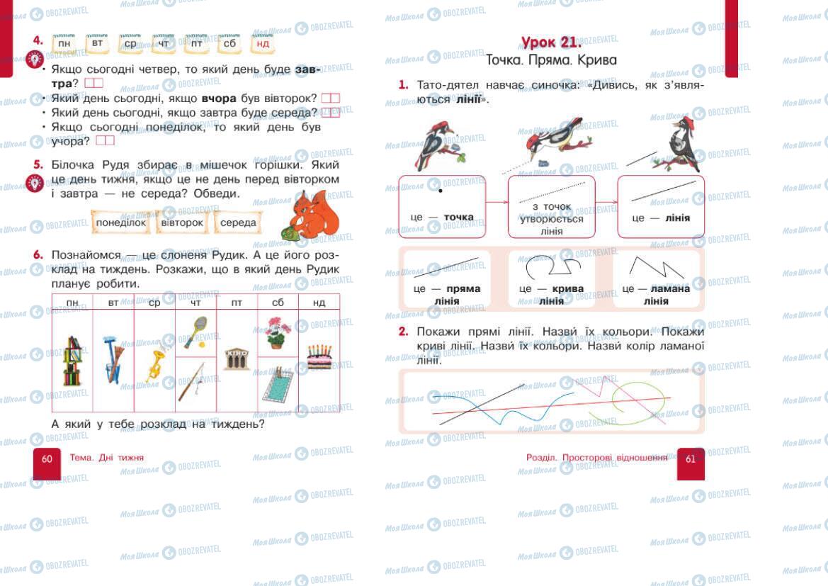 Підручники Математика 1 клас сторінка 60-61