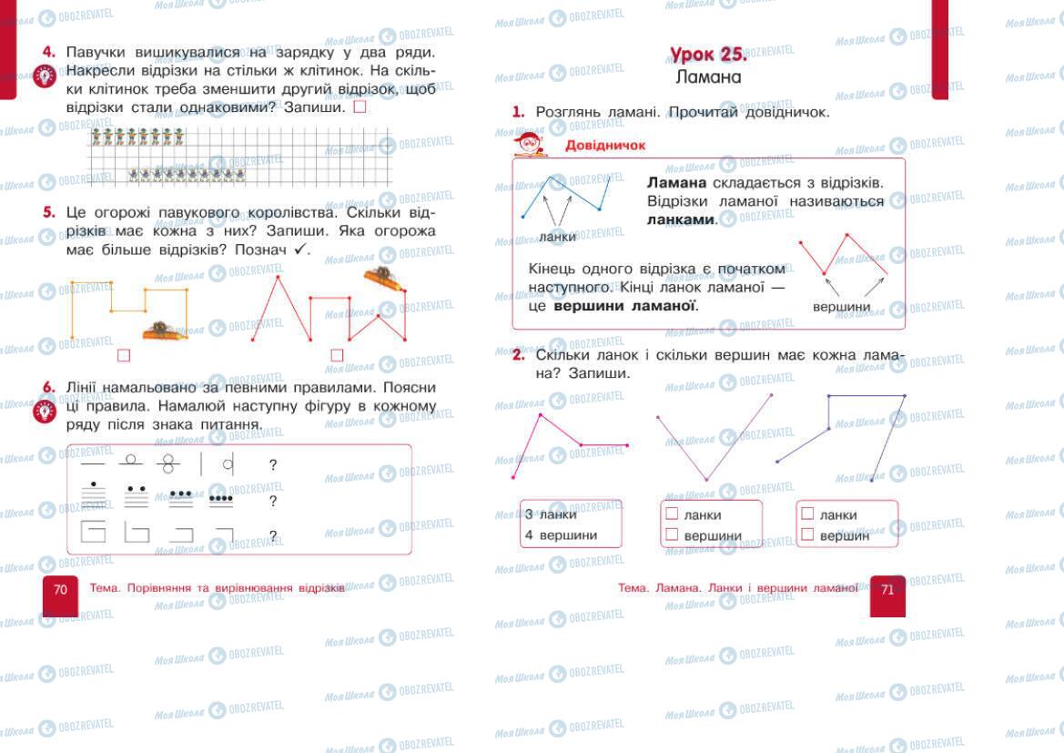 Підручники Математика 1 клас сторінка 70-71