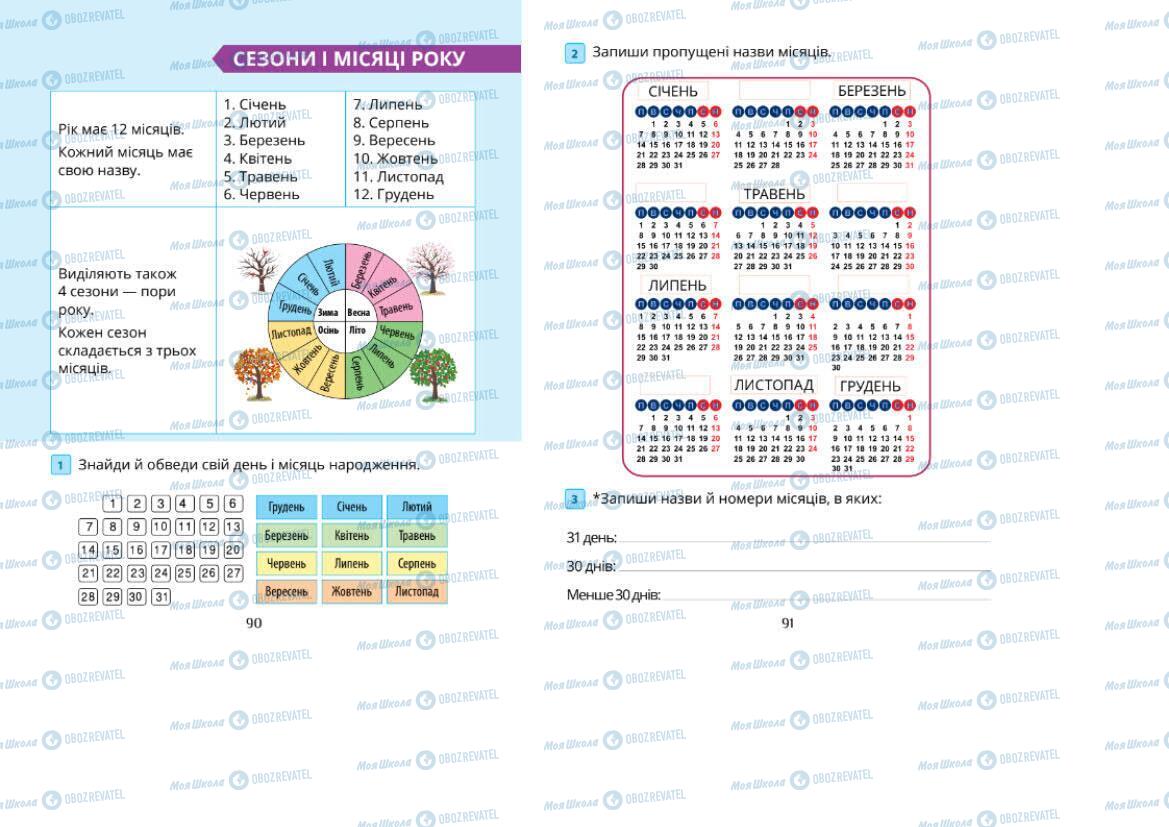 Підручники Математика 1 клас сторінка 90-91