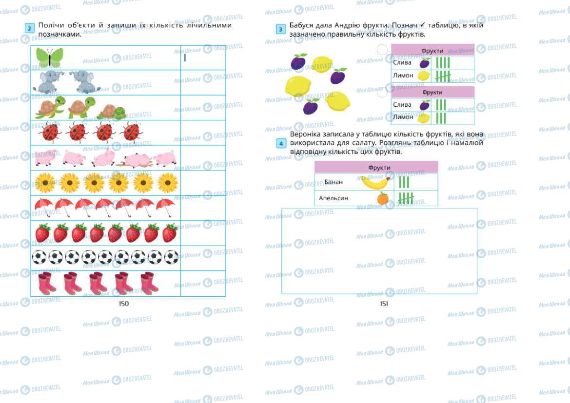 Підручники Математика 1 клас сторінка 150-151