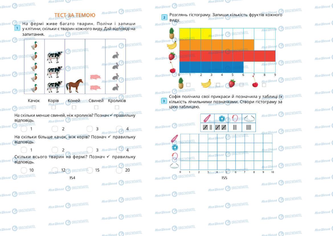 Підручники Математика 1 клас сторінка 154-155