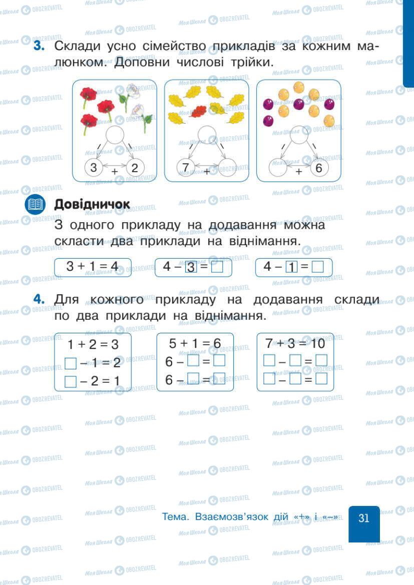 Учебники Математика 1 класс страница 31