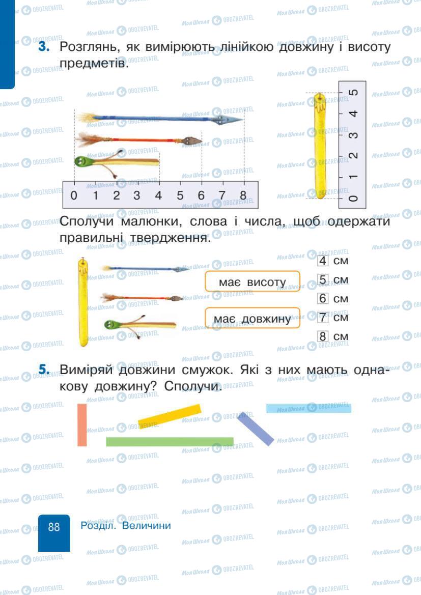 Підручники Математика 1 клас сторінка 88