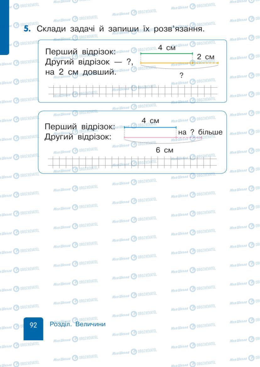 Підручники Математика 1 клас сторінка 92