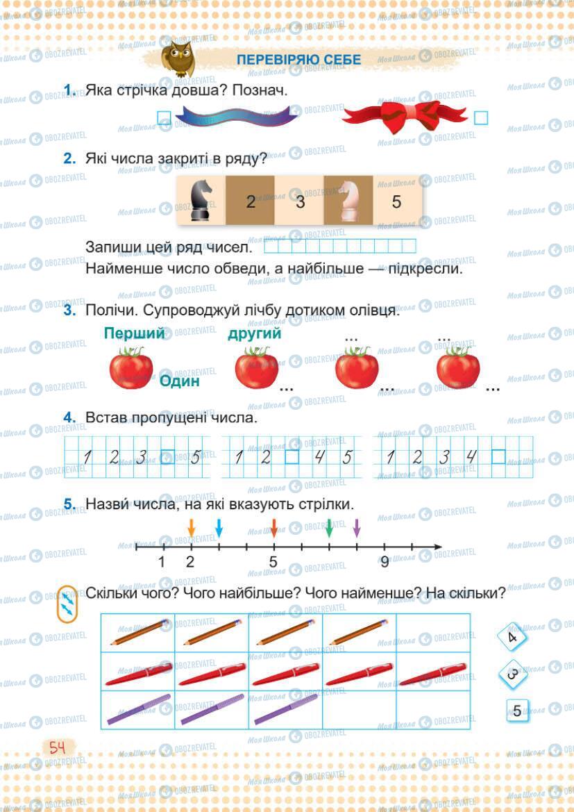 Учебники Математика 1 класс страница 54